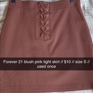 Blush pink mini skirt